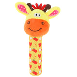 Maxbell Maxbell Cute Stuffed Animal Baby Soft Plush Hand Rattle Squeaker Stick Toy Giraffe