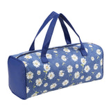 Maxbell Yarn Storage Organizer with Handle Crochet Bag for Yarn Skeins Crochet Hooks Blue Flower