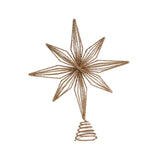 Christmas Treetop Star Glitter Xmas Tree Top Ornament for Home Indoor Bar Champagne Gold