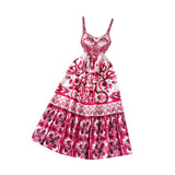 Maxbell Women Dress Gift Lady Beach Vacation Dress for Shopping Street Beach M Rose Red