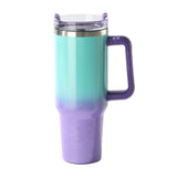 Maxbell Maxbell 40oz Tumbler with Handle Lid Reusable Coffee Travel Mug for Car Home Camping green and violet
