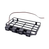 Roof Rack Luggage Carrier with LED Light Metal for MN 82 1/12 RC Crawler Car square light