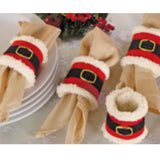 Maxbell 4pcs Christmas Napkin Rings Serviette Holder Wedding Banquet Dinner Decor