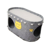 Maxbell Cat House Furniture Protector Grind Claw Sturdy Hideaway Bed for Indoor Cats grey