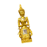 Maxbell Zen Buddha Statue Resin Craft Desktop Ornament for Living Room Office Indoor Kneeling Buddha