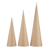 Maxbell 3x Paper Mache Cones DIY Christmas Tree Decoration for Halloween Decorations 15cm 25cm 35cm