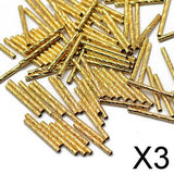 Maxbell 3x50pcs Gold Engraved Pattern Tube Noodle Beads Jewelry Making