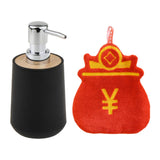 Maxbell Soap Dispenser with Towel Stylish Lotion Pump Bottle for Home Vanity Kitchen black luck bag