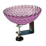 Maxbell Deck Mounted Bird Bath Decor Balcony Railing Birdbath for Yard Patio Outdoor Purple