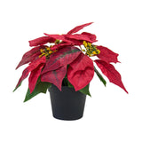 Christmas Artificial Poinsettia Plant Realistic for Festival Window Tabletop Style B