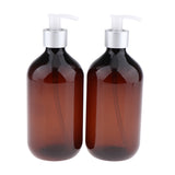 2x 500ml Empty Shampoo Pump Bottle Body Wash Dispenser Container Silver Pump