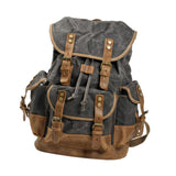 Maxbell Canvas Backpack Outdoor Portable Casual Daypack for Fishing Trekking Camping Deep Gray