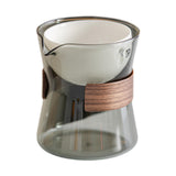 Maxbell Glass Teapot 210ml Multipurpose Drinkware Transparent for Blooming Loose Tea grey white