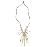 Maxbell 2pcs Skull Skeleton Hand Bone Necklace Halloween Caveman Pirate Fancy Dress