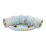 3x2-In-1 Cat Tunnel Tube Cushion Play Pet Toy Interactive Bedding Color bars