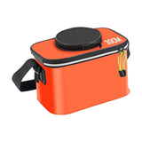 Maxbell Fishing Bucket Foldable Multifunction with Strap for Gardening Picnic Hiking Orange 30cmx20cmx20cm