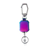 Maxbell ID Card Holder Keyring Portable ID Badge Key Reel for Hiking Travel Climbing violet