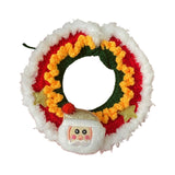 Maxbell Cat Knitted Collar Festive Decoration Dress up Soft for Dogs Cats Hand Woven santa claus S
