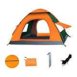 Maxbell Automatic Instant Tent Shelter Camping Tent for Backpacking Beach Trekking Three Window Orange and Green