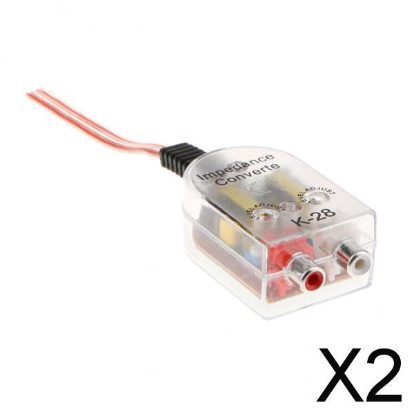 Maxbell 2xReplacement Car Dash RCA Subwoofer Audio Cable Wiring Adapter High to Low