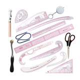 Maxbell Clear Metric Sewing Ruler Set Guides Pattern Making Curve Pattern Rulers Kit