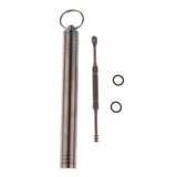 Maxbell Maxbell Titanium Alloy Camping Toothpick Box Ear Pick Holder with Ear Pick Silver