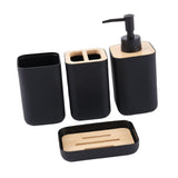 Maxbell 4 Pieces Bathroom Accessories Set Practical for Apartment Household Restroom 009 black