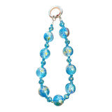 Maxbell Phone Charm Strap Ornament Fashion Phone Accessories Pendant Beaded Bracelet Blue