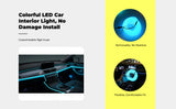 Interior car light-emitting diode strip lights, Universal Serial Bus ambient lighting, multicolor fiber light Multicolor 300cm