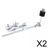 Maxbell 2xMetal Cymbal Boom Rachet Tilt Snare Drum Damper Mute Drum Extension Clamps