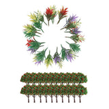 Maxbell 1/100 Scale Model Trees with Flowers and Model Ground Cover Flowering Plants