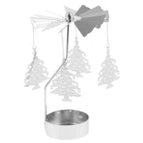 Maxbell 2pcs Christmas Rotating Candle Tea Light Holder Candlestick Snowflake/Tree