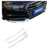 Front Decorative Strip, Fog Light Trim, Protector,, compatible with A6L 12-18 Silver Front Bumper 3pcs