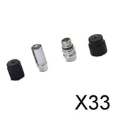 Maxbell 33x2 Piecses A/C Service Ports Adapters Ball Valves Low&High Side for GM Ford