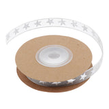 Maxbell 10 Yards Christmas Star Gold Stamping Ribbon Gift Wrapping Xmas Decor Gray