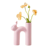 Maxbell Ceramic Flower Vase Desk Planter Office Dried Flowers Holder Home Plant Pot Pink