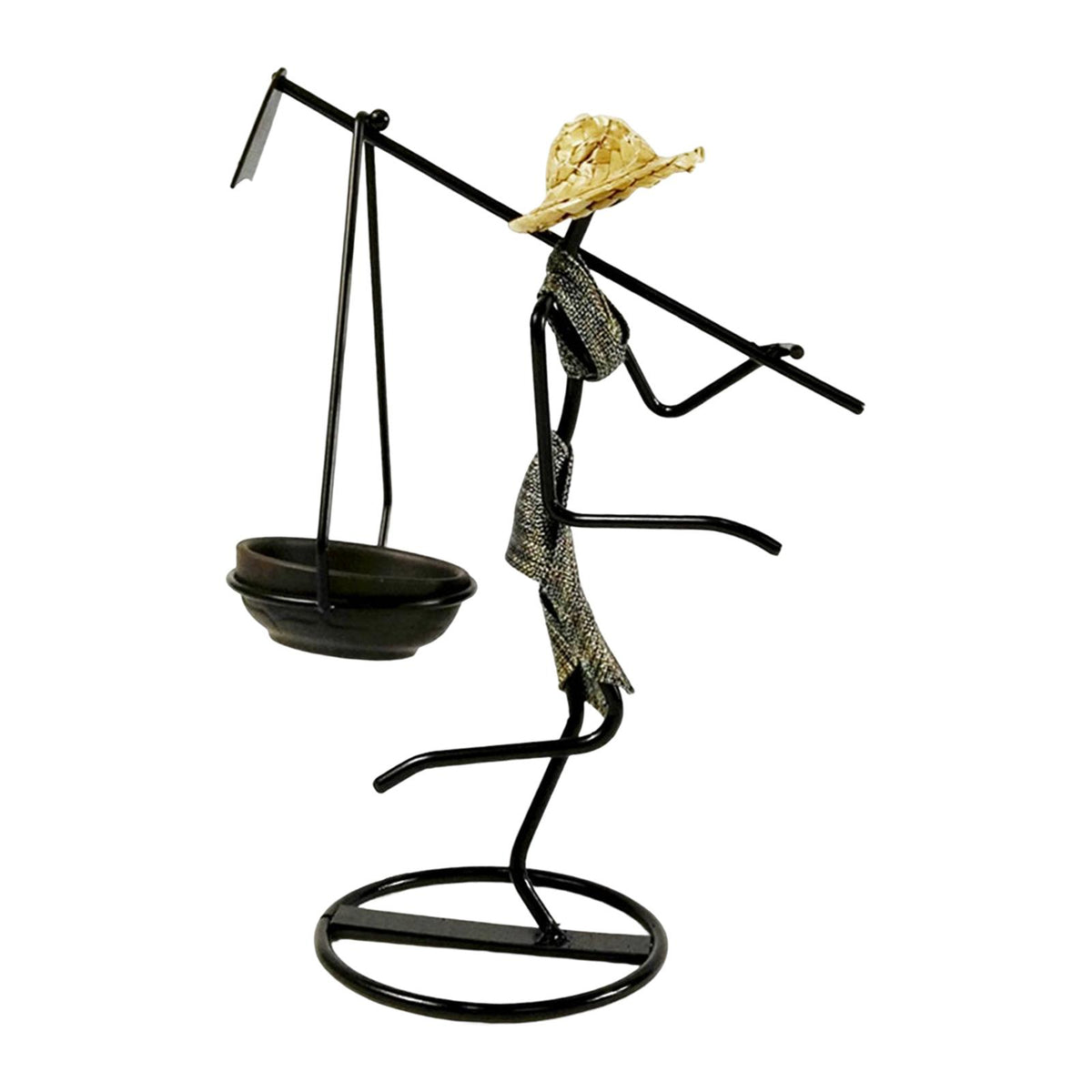 Maxbell Maxbell Romantic Candlestick Holder Statue Ornament Candle Holder for Wedding Home Black