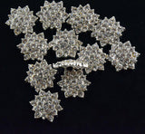 Maxbell 20Pcs Rhinestone Embellishments Flatback Silver Jewelry Crystal Button