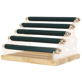 Maxbell Ring Display Stand Women Jewelry Organizer Holder for Home Retail Countertop Dark Green