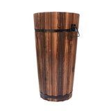 Maxbell Wooden Bucket Barrel Planter for Plants with Ergonomic Handles Patio Planter M Style A