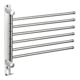 Maxbell 180Degree Swivel Towel Bar Shower Washroom Home Decor Towel Rack Wall Mount 6 Arms 34.5x31.5cm