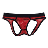 Maxbell Sexy Mens Low Rise Bulge Pouch Briefs Hips Hollow Out Mini Underwear Red L - Aladdin Shoppers