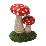 Maxbell 3x Mushroom Figure Yard Decoration Miniature Creative w/ Base for Garden