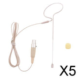 Maxbell 5xEar Hook Wired Wear Headset Microphone Beige XLR 3Pin