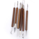 Maxbell 17pcs Wood Handle Wax Pottery Clay Sculpture Carving Modeling Tool DIY Craft Set
