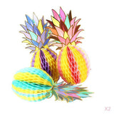 Maxbell 6pcs Set Multicolor Paper Pineapple Honeycomb Ball Table Centerpiece Decor