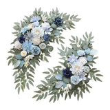 Maxbell 2 Pieces Wedding Arch Flowers Decorations for Valentines Day Wedding Holiday Blue White