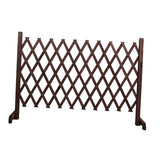Wooden Pet Fence Expanding Room Divider Barrier Dog Gate for House Stair Brown - Aladdin Shoppers