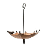 Maxbell Umbrella Shaped Bird Feeder Hanging Iron Decor for Outdoor Courtyard Outside