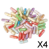 Maxbell 4x50pcs Transparent Expression Capsule Pill with Wishing Paper 2cm